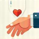 Icon für Pflegeversicherung mit helfender Hand